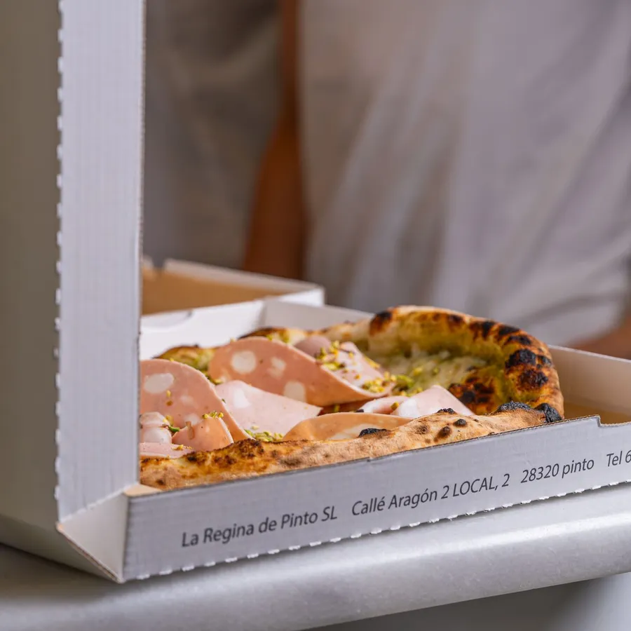 Pizza Al Taglio — Ricotta, Pistachios, Mortadella